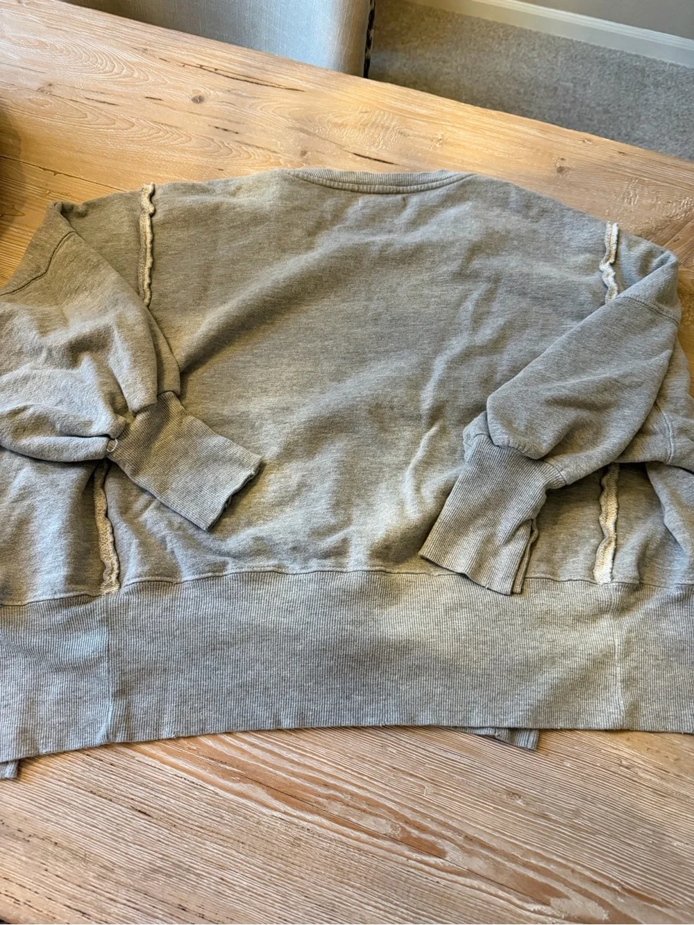Free People Camden pullover in Light Gray Oversized Crewneck Sweatshirt